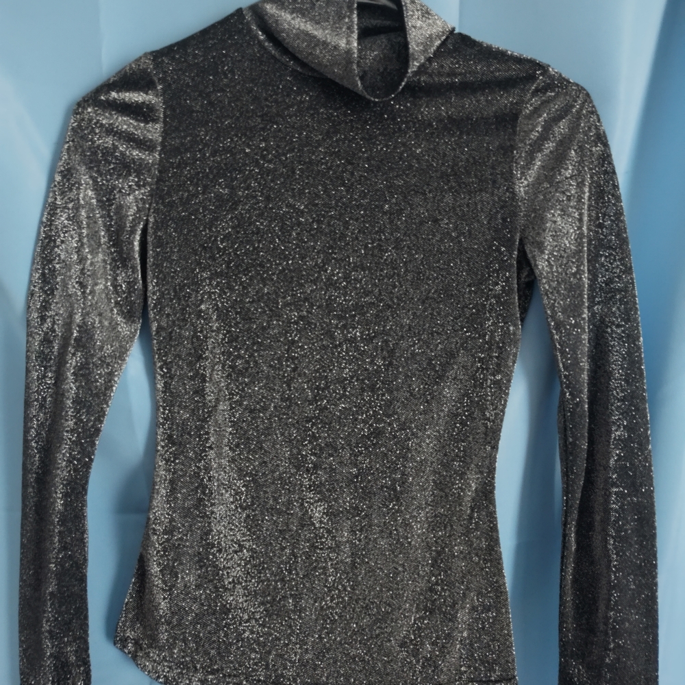 SHEIN Metallic Silver Knit Top